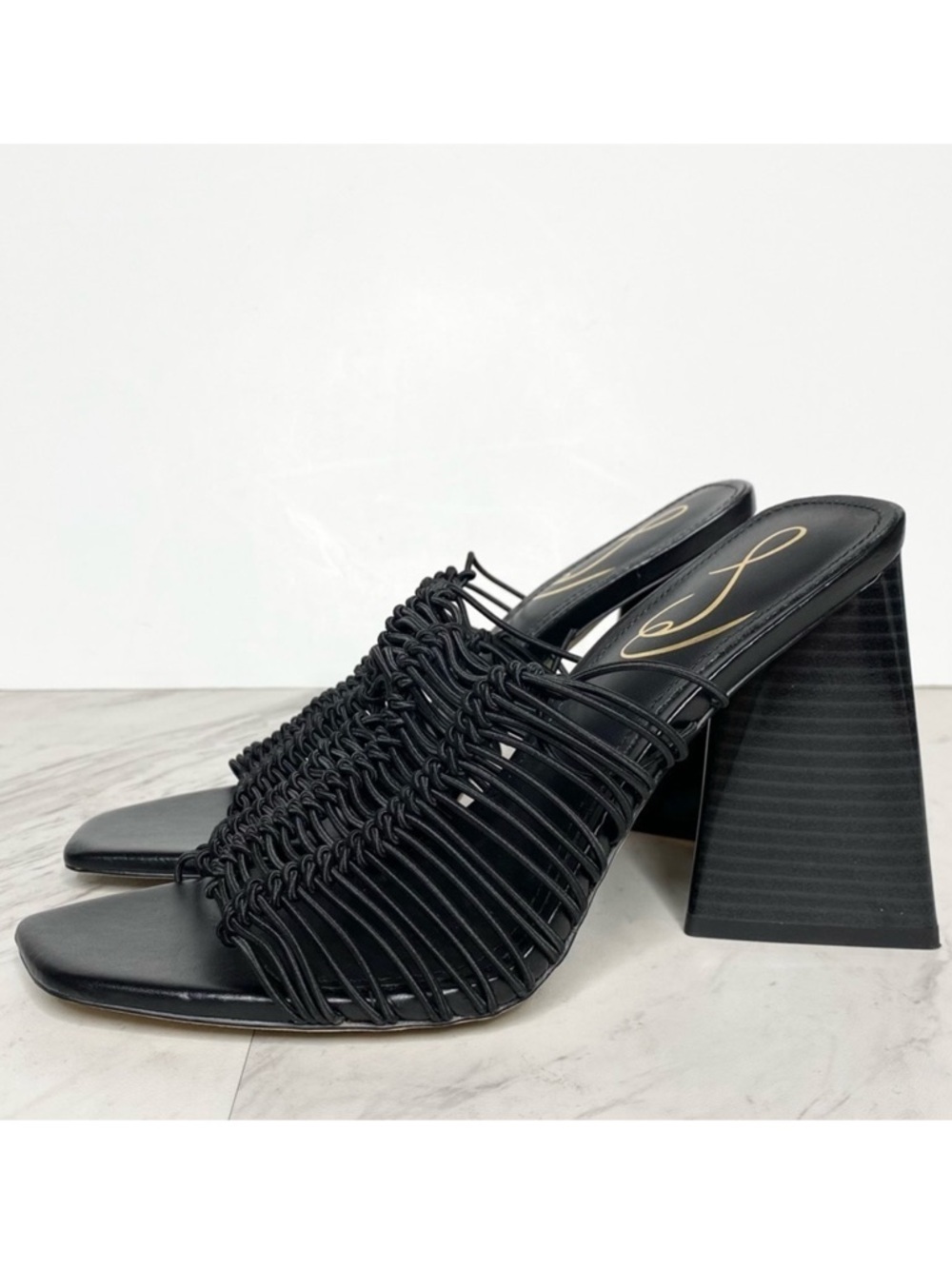 Sam Edelman Laurette Black Strappy Heeled Sandal 6.5